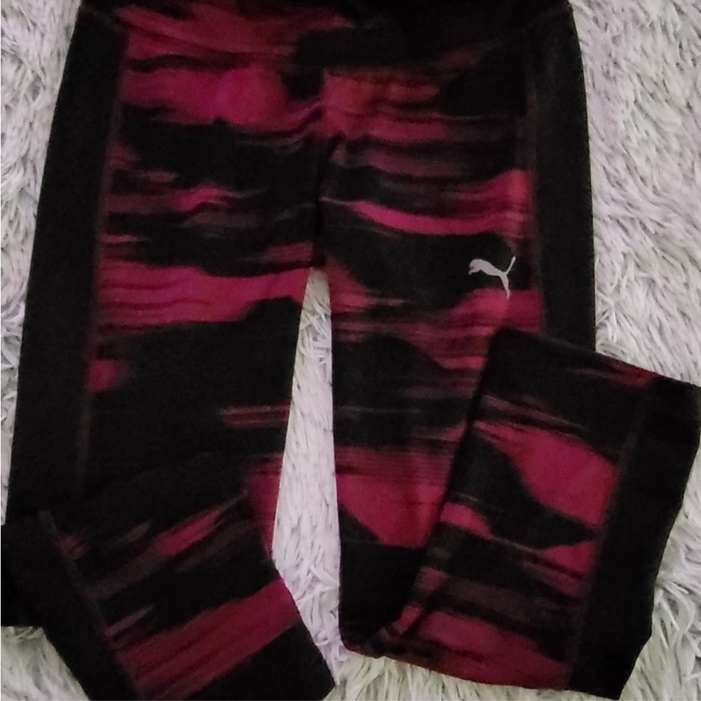 Puma Pink and Black Leggings Dynamic Athletic Wear
